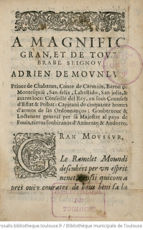 Le Ramelet moundi [de Pierre Goudelin], crescut d'un Broutounet que ben ...