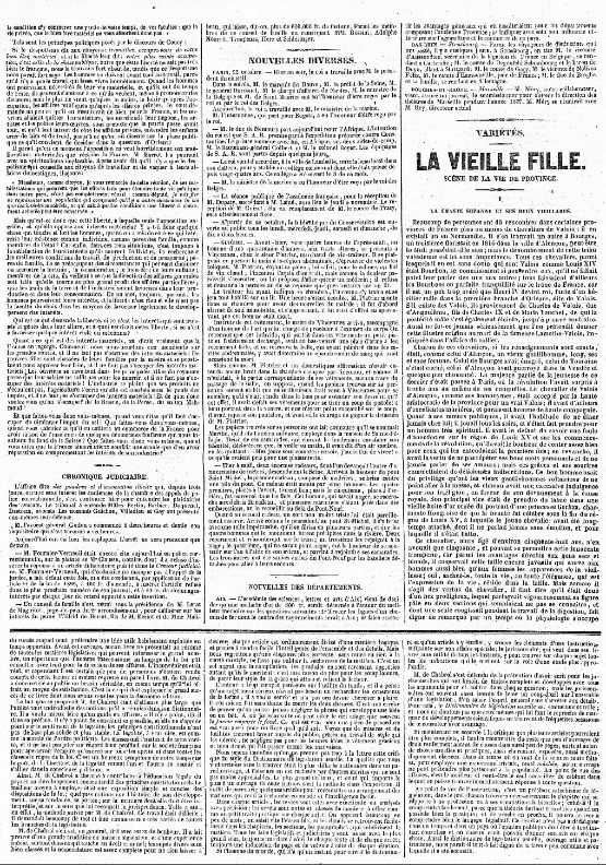 La Vieille Fille, Balzac, La Presse, 1836
