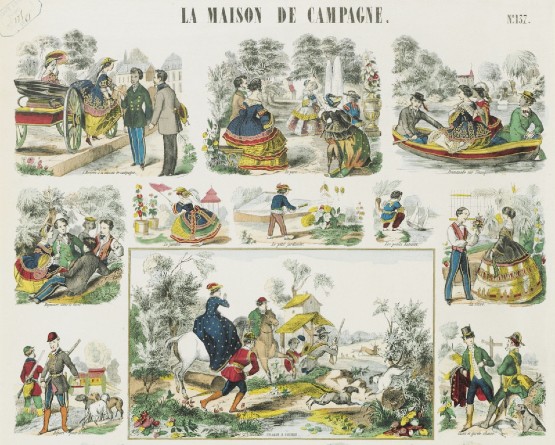 La maison de campagne, gravure du 19e siècle